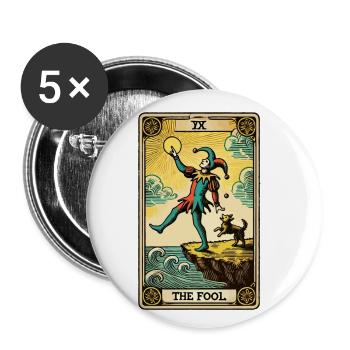 Tarotkarten Design Der Narr Halloween Vintage - Buttons klein 25 mm (5er Pack) - Weiß - Vorne