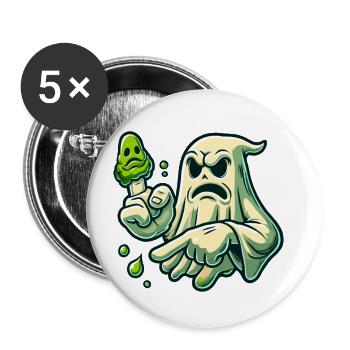 drôle boobby fantôme rétro style dessin animé booger - Lot de 5 petits badges (25 mm) - blanc - Devant