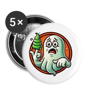 drôle boobby fantôme rétro style dessin animé booger - Lot de 5 petits badges (25 mm) - blanc - Devant
