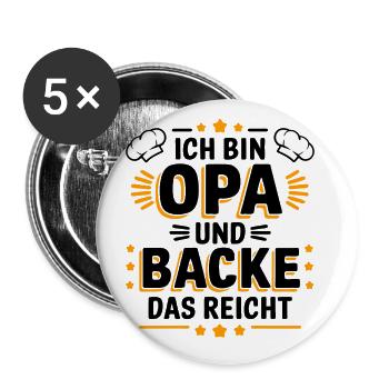 Je suis grand-père et je fais des pâtisseries drôles de grand-père boulanger en disant. - Lot de 5 petits badges (25 mm) - blanc - Devant