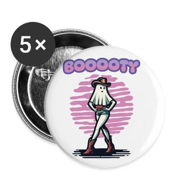 Lustiges Halloween Booty Cowboy Girl Geist - Buttons klein 25 mm (5er Pack) - Weiß - Vorne
