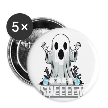 Halloween Oh Feuille Fantôme Drôle - Lot de 5 petits badges (25 mm) - blanc - Devant