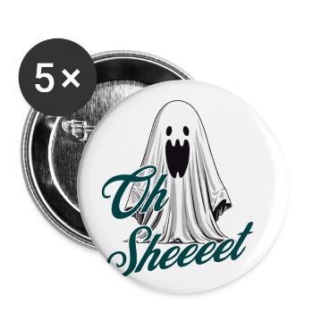 Oh Sheet Ghost Drôle Halloween Fun - Lot de 5 petits badges (25 mm) - blanc - Devant