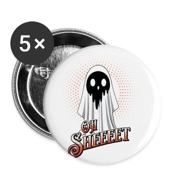 Halloween Oh Feuille Fantôme Drôle Fantôme - Lot de 5 petits badges (25 mm) - blanc - Devant