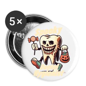 Halloween Spooky Dental Hygienist - Buttons klein 25 mm (5er Pack) - Weiß - Vorne
