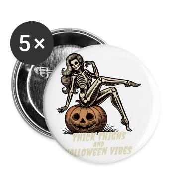 Funny Halloween Thick Thighs Vibes - Buttons small 1''/25 mm (5-pack) - white - Front