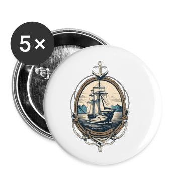 Entdecke Die Freiheit Auf Hoher See - Buttons klein 25 mm (5er Pack) - Weiß - Vorne