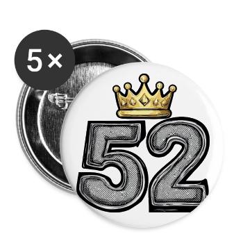 52 Number Krone - Buttons small 1''/25 mm (5-pack) - white - Front