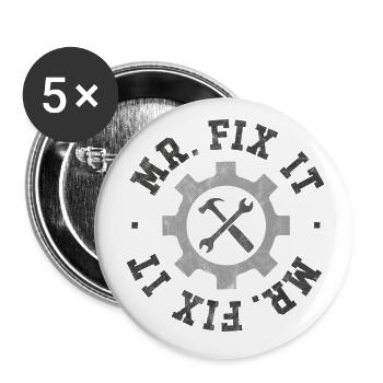 Mr Fix It - Buttons small 1''/25 mm (5-pack) - white - Front