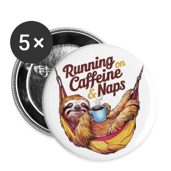 Coffee, nap, repetition - Buttons small 1''/25 mm (5-pack) - white - Front
