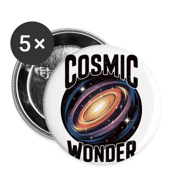 Galaxies et merveilles - Lot de 5 petits badges (25 mm) - blanc - Devant