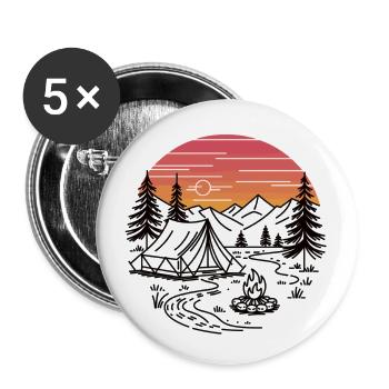 Natur genießen – Campingzeit - Buttons klein 25 mm (5er Pack) - Weiß - Vorne