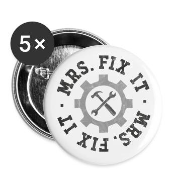 Mrs Fix It - Buttons small 1''/25 mm (5-pack) - white - Front