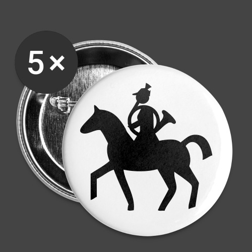 Parforcehornbläserin zu Pferd-Shirt für Jägerinnen - Buttons klein 25 mm (5er Pack)