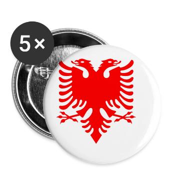 rouge à double tête d'aigle albanais Double Eagle - Lot de 5 petits badges (25 mm) - blanc - Devant