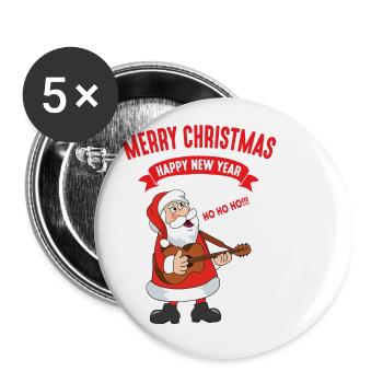 Noël Motif de Noël Père Noël - Lot de 5 petits badges (25 mm) - blanc - Devant