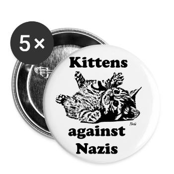 kittensagainstnazis - Lot de 5 petits badges (25 mm) - blanc - Devant