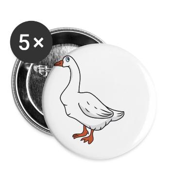 oie - Lot de 5 petits badges (25 mm) - blanc - Devant