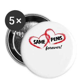 Same penis Forever forever the same penis - Buttons small 1''/25 mm (5-pack) - white - Front