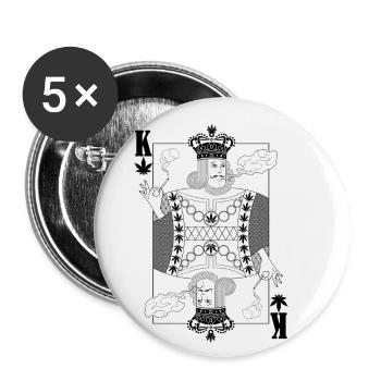 Cool cannabis hemp king playing card - Buttons small 1''/25 mm (5-pack) - white - Front