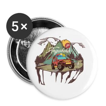Véhicule tout terrain - Lot de 5 petits badges (25 mm) - blanc - Devant