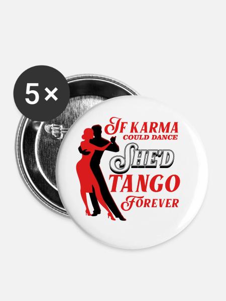 Tango, Tango Tänzer - Buttons klein 25 mm (5er Pack) - Weiß