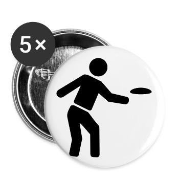 Discgolf - Buttons klein 25 mm (5er Pack) - Weiß - Vorne