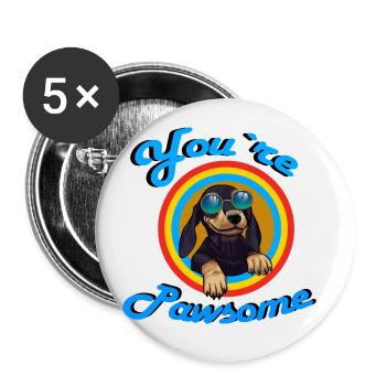 Tu es pawome - Lot de 5 petits badges (25 mm) - blanc - Devant