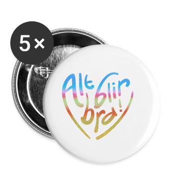 Everything will be fine! - Buttons small 1''/25 mm (5-pack) - white - Front