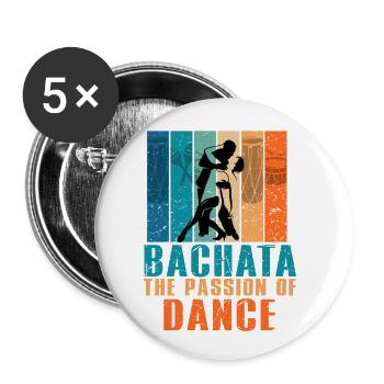 Bachata, Bachata music, Dominican - Buttons small 1''/25 mm (5-pack) - white - Front