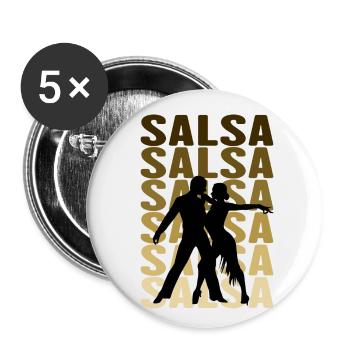 La danse salsa - Lot de 5 petits badges (25 mm) - blanc - Devant