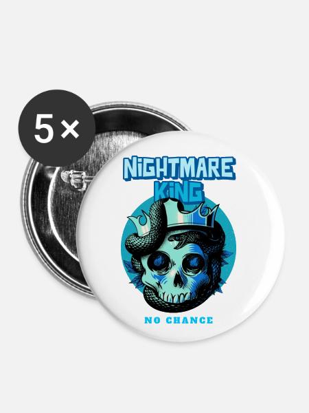 Nightmare King - Buttons klein 25 mm (5er Pack) - Weiß