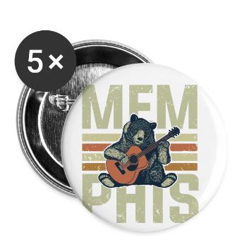 Musik aus Memphis, Musik aus Memphis liebt Blues - Buttons klein 25 mm (5er Pack) - Weiß - Vorne