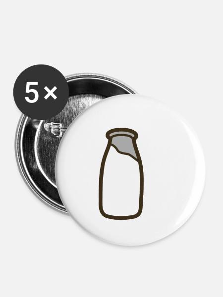 Milchflasche - Buttons klein 25 mm (5er Pack) - Weiß
