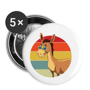 Esel, Esel Maultier, süßer Esel - Buttons klein 25 mm (5er Pack) - Weiß - Vorne