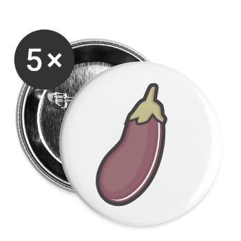 aubergine - Lot de 5 petits badges (25 mm) - blanc - Devant