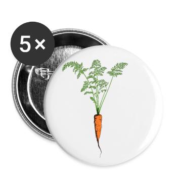Retro carrot vegetable vintage plant garden gift - Buttons small 1''/25 mm (5-pack) - white - Front