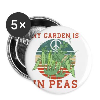 Peas peas funny pea garden saying gift - Buttons small 1''/25 mm (5-pack) - white - Front