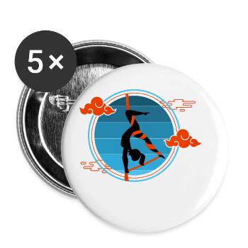 Aerialdance, Aerial dance aerial yoga, air, - Buttons small 1''/25 mm (5-pack) - white - Front