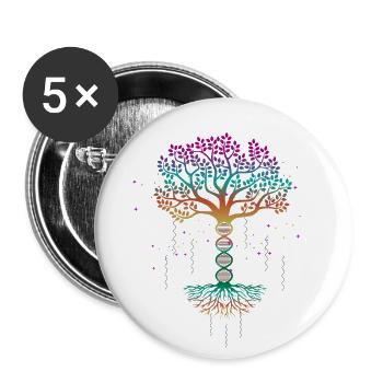 Tree of Life, Tree of Life, Genetics, - Buttons small 1''/25 mm (5-pack) - white - Front