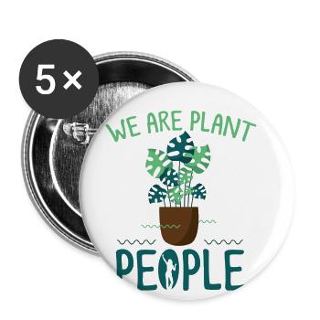 Plant, Plant Houseplant, Plants, - Buttons small 1''/25 mm (5-pack) - white - Front