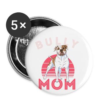 American Bully Pitbull, chien, - Lot de 5 petits badges (25 mm) - blanc - Devant