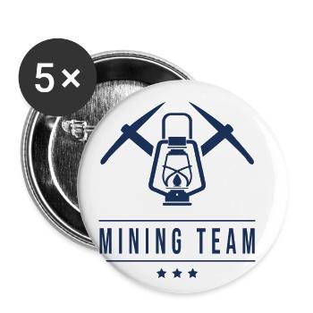 Mines équipe mineur mine bargarbeiter - Lot de 5 petits badges (25 mm) - blanc - Devant