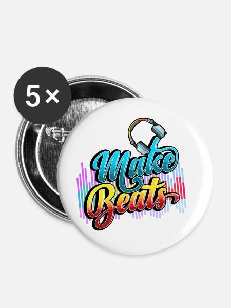 Beatmaker, Beatmaker Beat , Produzent, - Buttons klein 25 mm (5er Pack) - Weiß