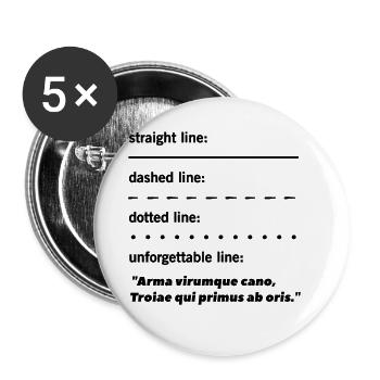 Latein Lateinlehrer Lateinisch - Buttons klein 25 mm (5er Pack) - Weiß - Vorne
