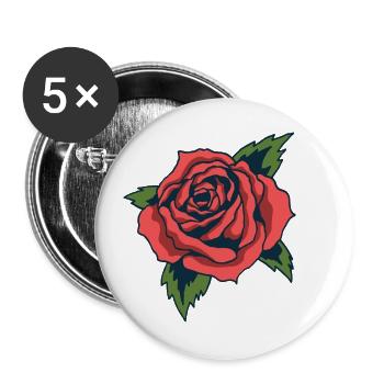 Rose - Buttons small 1''/25 mm (5-pack) - white - Front