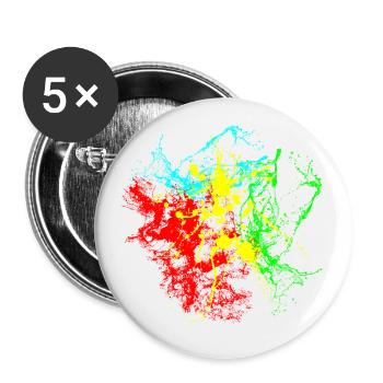 Paint splashes - Buttons small 1''/25 mm (5-pack) - white - Front