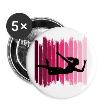 Pole Dance Dancer Competition Acrobatics Sport - Lot de 5 petits badges (25 mm) - blanc - Devant