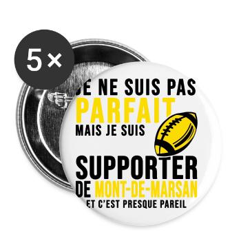 rugby stade Mont de marsan club rugby montois SM - Lot de 5 petits badges (25 mm) - blanc - Devant