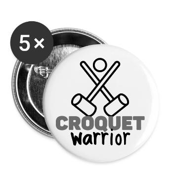Krocket-Krieger. - Buttons klein 25 mm (5er Pack) - Weiß - Vorne